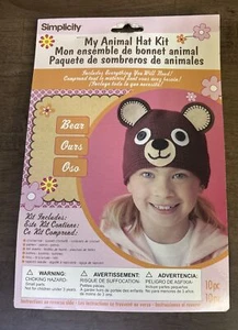 Simplicity Bear Animal Hat Craft Kit Crochet Bonnet Youth - Picture 1 of 5