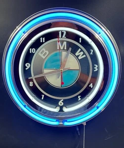 Reloj de neón doble letrero BMW de 15" - Imagen 1 de 2