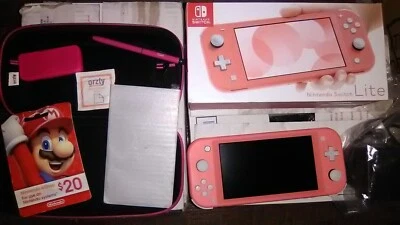 Nintendo Switch Lite~Pink~$20 Nintendo eShop Card~Orzly Lot~Carry Case~Tested ✅ - Image 1 of 4