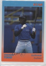 1989 Star Durham Bulls Blue/Orange White Card Stock Orange Ink Back Theron Todd