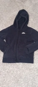 Boys Nike Hoodie Size Extra Small XS Color Black White Zipper Pockets - Picture 1 of 4