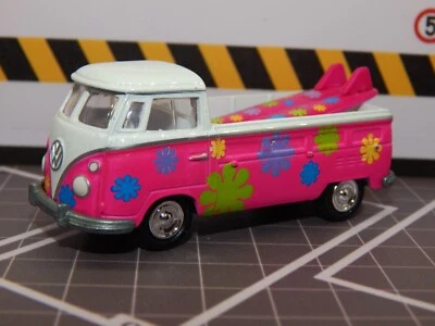 1964 VW Type 2 Pick Up Hippy Surfer PINK Split Window Diorama Replica 1/64 MINT - Image 1 of 4