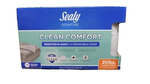 Sealy Clean Comfort 20lbs Weighted Blanket, Removable Cover-48" x 72" - Picture 1 of 5