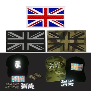 IR Reflectante Reino Unido Gran Reino Unido Bandera Gancho Parche Sujetador Insignia - Imagen 1 de 8