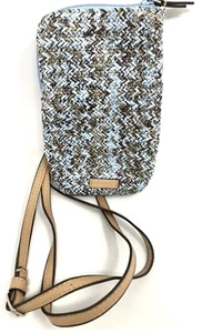 Vera Bradley Crossbody Bandolier Bay Blue Brown Sea Life Straw Cellphone - Picture 1 of 9