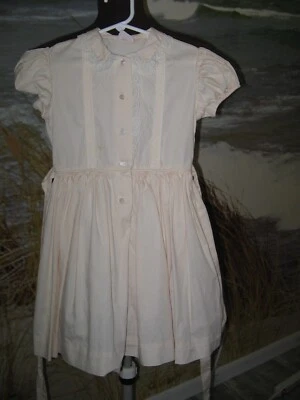 Винтажное платье для маленьких девочек 1950-х бледно-розовое полная юбка хлопок Celeste Of New York - Изображение 1 из 4