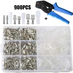 900PCS Assortment Male Female Spade Terminal Electrical Wire Crimp Connector Kit - Picture 1 of 6