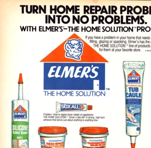 Elmer's "The Home Solution" Home Repair Handyman Borden Vintage Print Ad 1988 - Bild 1 von 5