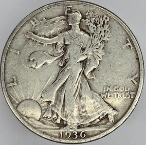 1936 VF Walking Liberty Half Dollar - Picture 1 of 2