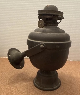 "Lámpara de aceite de latón vintage Perko pátina de montaje en pared 7-1/2""" Foto 1 de 4