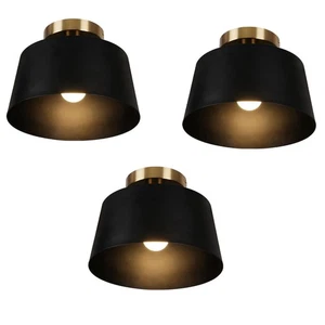 Modern Ceiling Light 3 Pack, Farmhouse Semi Flush Ceiling Light Black and Gol... - Picture 1 of 7