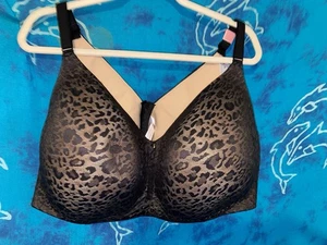 NUEVO CON ETIQUETAS Cacique Lane Bryant Estampado Leopardo Ligeramente Forrado Cobertura Completa Inalámbrico 50DDD - Imagen 1 de 9
