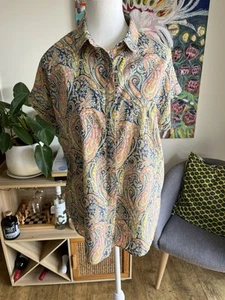 Sportscraft Liberty Print Paisley Gorgeous Classic Blouse Cotton Size 14 - Picture 1 of 6