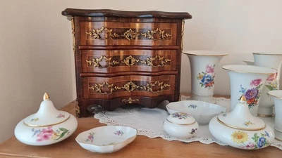 Dresdner Barock Modell Kommode Dresden Miniaturkommode Bronze vergoldet antik - Bild 1 von 4