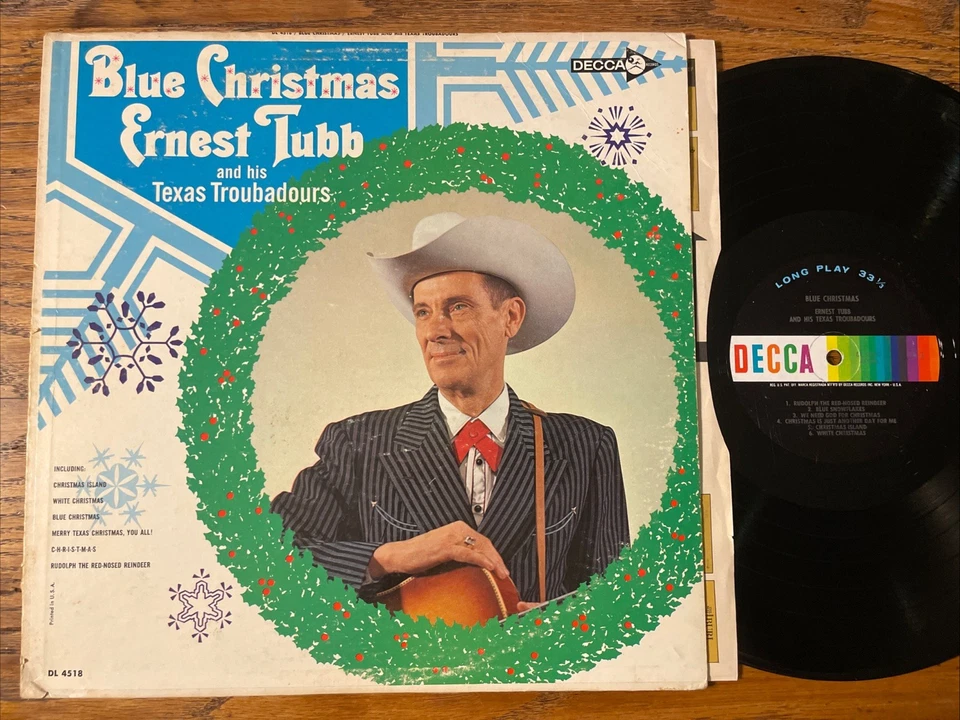 Ernest Tubb Blue Christmas LP Decca Mono Holiday + Inner VG- Rare - Image 1 of 4