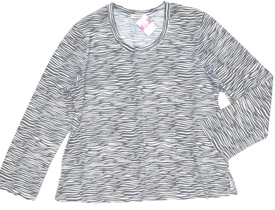 Fresh Produce 1x Camiseta Top Gris Blanco Ondas Rayas $49 Cucharada LS NUEVA CON ETIQUETAS 1x Foto 1 de 4