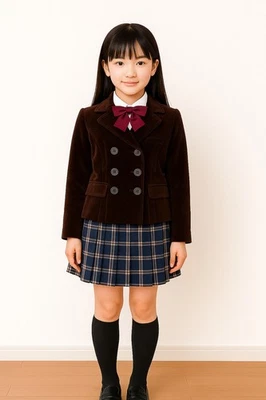 Chaqueta de Terciopelo Kelly Niños Talla 10 Marrón Uniforme Diseñador $199 Abrigo Doble Pecho Foto 1 de 2