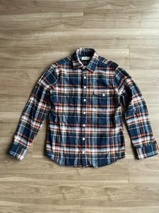 TAYLOR STITCH Organic Cotton Flannel Shirt L Plaid Long Sleeve USA Made - Picture 1 of 8