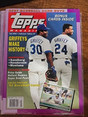 Topps 杂志 1990 年 Ken Griffey JR 和 SR 收藏版 #4 带插入卡 — 第 1/4 张图片