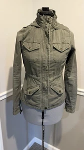 Giacca cargo militare Prince & Fox verde zip bottoni coulisse vita XS - Foto 1 di 15