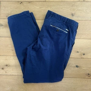 Meyer Oslo Pantalone Uomo W40 L32 Blu Moderno Comfort Chino Smart Work - Foto 1 di 8