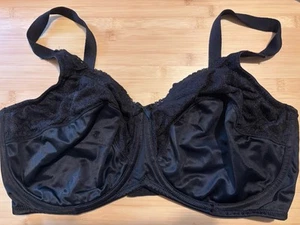 Lilyette Tailored Lace Trim Shaping Minimizer Bra 0428 Black 42DDD - Picture 1 of 6