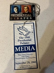1988 Präsidentschaftsdebatten Medienpass ABC News Wake Forest University - Bild 1 von 1