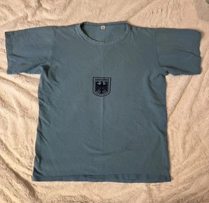 Wunsch And Rudolph Vintage Bundeswehr German Military Blue Shirt S/M Size 5 - Picture 1 of 6