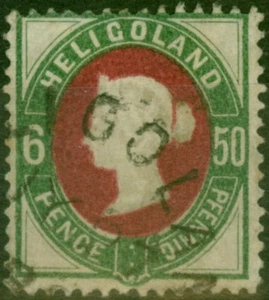 Heligoland 1875 50pf (6d) Rose & Green SG17 Fine Used - Picture 1 of 1