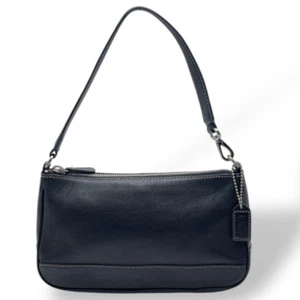 Vintage COACH 7785 Hamptons Demi Mini Shoulder Bag Black Leather Y2K Purse - Picture 1 of 10