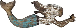 Nautical Decor Wood Hanging Mermaid Wall Art Coastal Decorations(B) - Picture 1 of 7