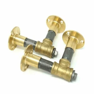 Shelf Brackets Industrial Display Heavy Duty Metal Steel & Brass Tee Nut (PAIR) - Picture 1 of 4