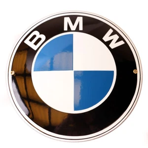 Enamel plaque BMW 12" LOGO collectable sign circle WARRANTY-10 ys metal emblem - Picture 1 of 4