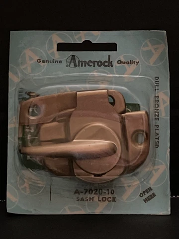 Vintage Amerock 1950’s Dull Bronze Plated Sash Lock A-7020-10 Wrought Steel USA Cover