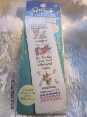 BELIEVE IN ANGELS Cross Stitch Kit QUICK KEEPSAKE BOOKMARK, NEW - Image 1 of 4