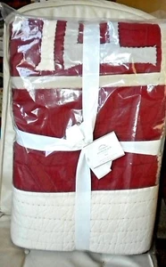 NUEVO CON ETIQUETAS NUEVO POTTERY BARN Sentiment Patchwork Edredón Completo/Queen y 2 Dijes Estándar - Imagen 1 de 2