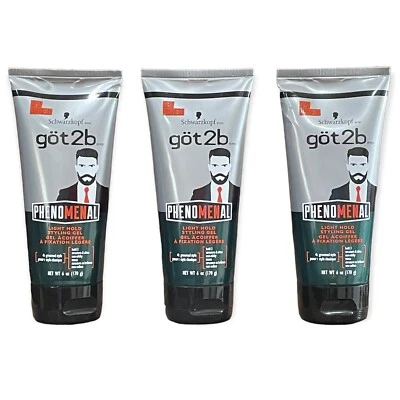 Got2b Phenomenal Light Hold Styling Gel Schwarzkopf Men NUEVO Lote de 3 Foto 1 de 2