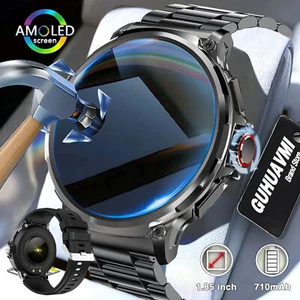 Android Smartwatch Herren Taktisch Militär Bluetooth Anruf Blutdruck Gift - Bild 1 von 20