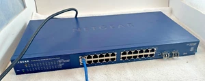 NETGEAR GS724T V3 Prosafe 24 Port Gigabit Smart Switch Working Power Cord B - Picture 1 of 6