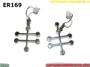 steampunk earrings vodka alcohol molecule hypoallergenic stainless steel #ER169 - Picture 1 of 5