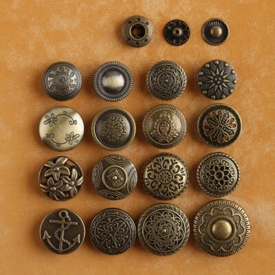 Retro Snap Rivets Fasteners Proppers Press Sewing Leather Craft Buttons Studs - Image 1 of 4