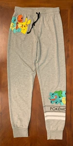 Pokémon Big Kids Graphic Joggers - Youth Large, Gray, Pikachu Squirtle Bulbasaur - Picture 1 of 9