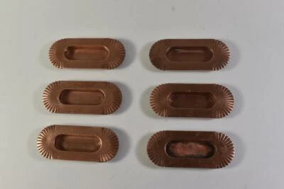 Six Antique Eastlake Copper Plated Brass Window Drawer Pulls Hardware - Image 1 of 3