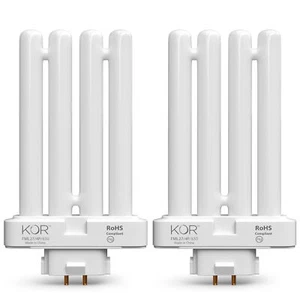Pack FML27 27 Watt 3000K Warm White 4-Pin GX10q-4 Compact Fluorescent Quad Tube - Picture 1 of 12