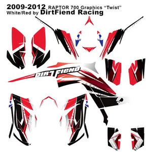 Raptor 700 Graphics 09-12 DFR “Twist” White Red Full Wrap Raptor700 ATV - Picture 1 of 5
