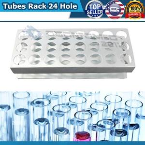 2 ESTANTES DE TUBOS DE ENSAYO 24 TUBOS SOPORTE DE TUBO DE ENSAYO MARCO ALUMINIO SUMINISTROS DE LABORATORIO ODM - Imagen 1 de 3