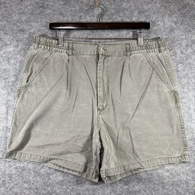 Shorts cargo Woolrich masculino tamanho 36 verde oliva 100% algodão com zíper mosca casual - Imagem 1 de 4