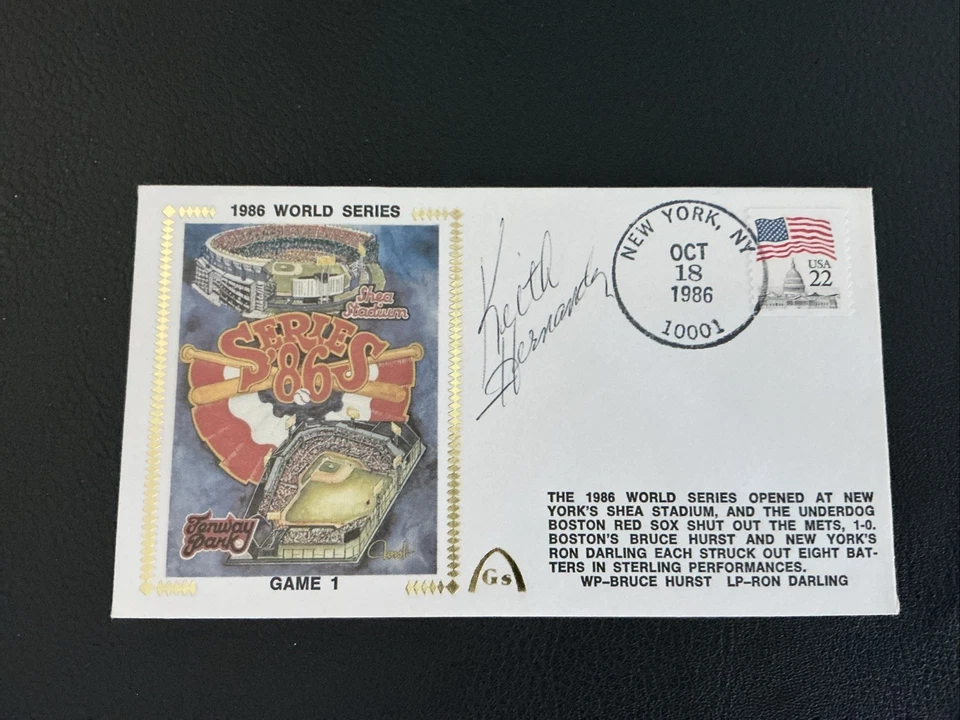 Keith Hernández Serie Mundial 1986 Juego 1 FDC Firmado Foto 1 de 1