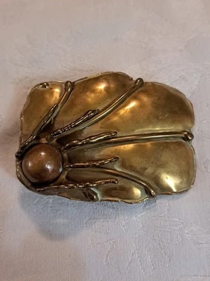 Hebilla de cinturón vintage 1970 brutalista modernista alas de ángel latón/cobre rara  Foto 1 de 4