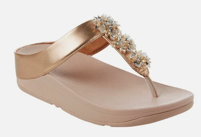 Sandalias FitFlop Galaxy Puntera-Tanga Cuña Oro Rosa EE. UU. 8 EUR 39 NUEVAS EN CAJA Foto 1 de 4